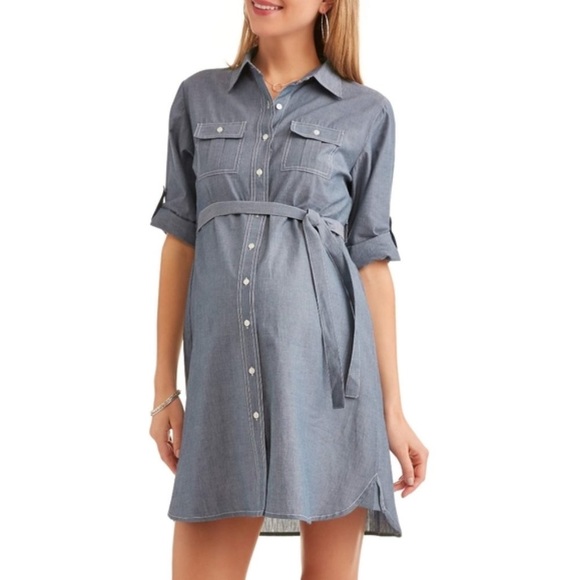 Oh! Mamma Dresses & Skirts - Oh! Mamma Maternity Chambray Shirt Dress